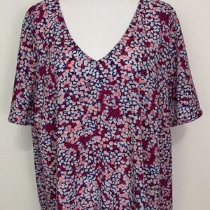 Lane Bryant Multicolor V-Neck Blouse Size 22/24